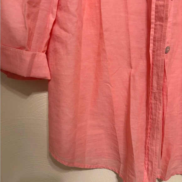 Chico’s 100% Cotton Coral Button-Front Shirt (Size 2 / L) - Picture 6 of 7